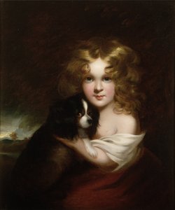 Fiatal lány kutyával, 1840 körül